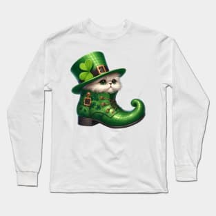 Scottish Fold Cat Shoes For Patricks Day Long Sleeve T-Shirt